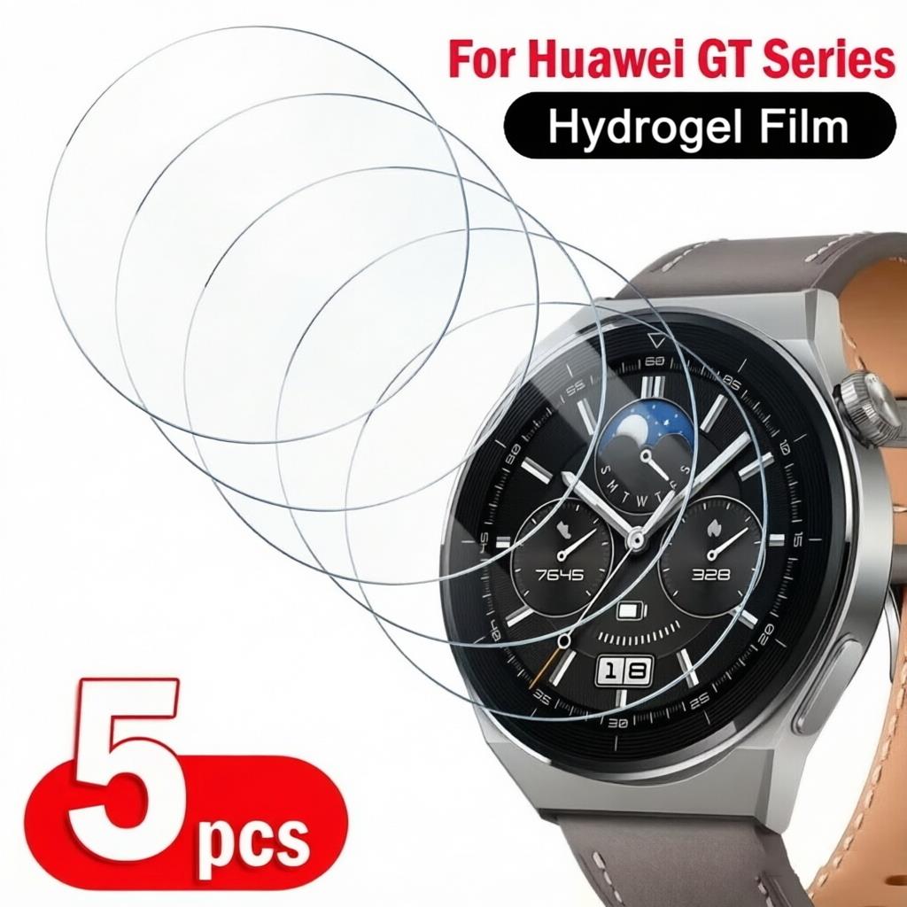 Smartwatch Screen Film - 5-1 ชิ้นฟิล์มไฮโดรเจลแบบนุ่มสำหรับนาฬิกาหัวเว่ย GT6 41/46 มม.GT6Pro สมาร์ทวอทช์