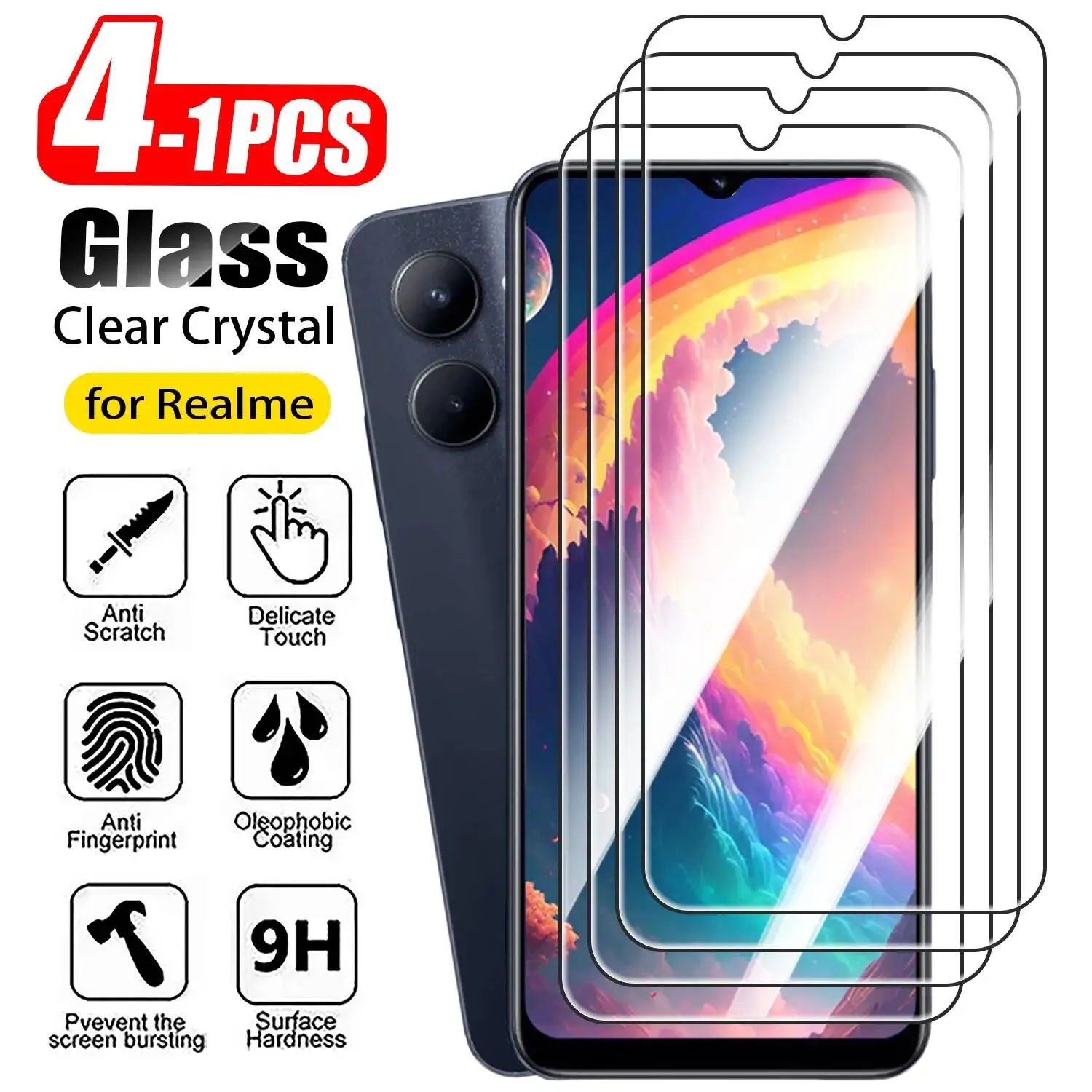 Realme C67 - ฟิล์มกระจกกันรอยสำหรับ Realme C75 C55 C35 C25