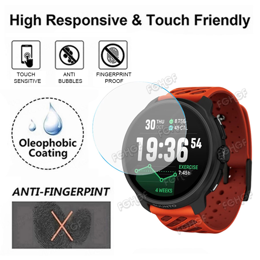Smartwatch Screen Film - ฟิล์มป้องกันกระจกนิรภัยสำหรับซูนโต เรซ 2/เรซ เอสฝาครอบป้องกันหน้าจอสำหรับซูนโต รัน/โอเชียนสมาร์ทวอทช์อุปกรณ์เสริม