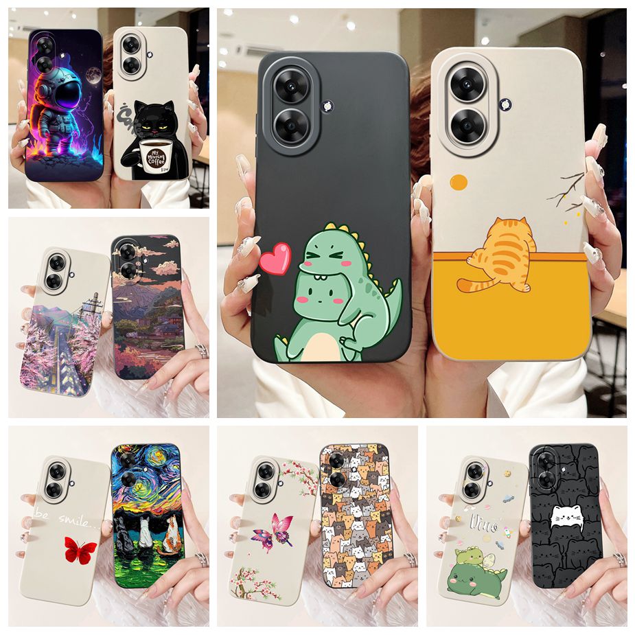 Realme Note 50 - สําหรับRealmeหมายเหตุ 60 กรณีไดโนเสาร์น่ารักการ์ตูนฝาครอบป้องกันกล้องเต็มรูปแบบเคสโทรศัพท์สําหรับRealmeหมายเหตุ 50 Note50 Note60
