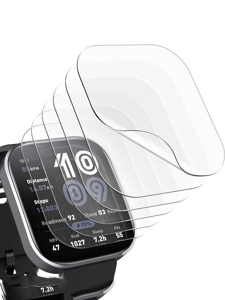 Smartwatch Screen Film - ฟิล์มกันรอยหน้าจอสำหรับเคสอมาซฟิต บิพ 6 อุปกรณ์เสริมนาฬิกาอัจฉริยะ ฟิล์มกระจกนิรภัยแบบนุ่มครอบคลุมเต็มรูปแบบ ฝาครอบป้องกันอมาซฟิต