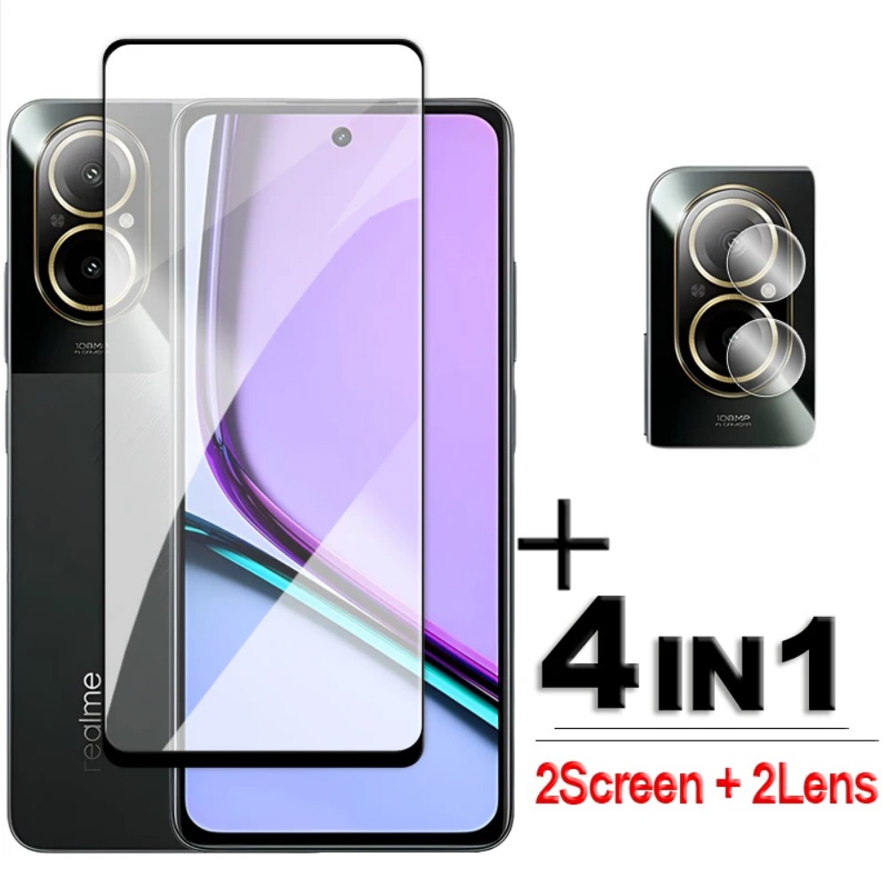 Realme C67 - 4in1 กระจกนิรภัยสําหรับRealme C75X C67 แก้วRealme 14