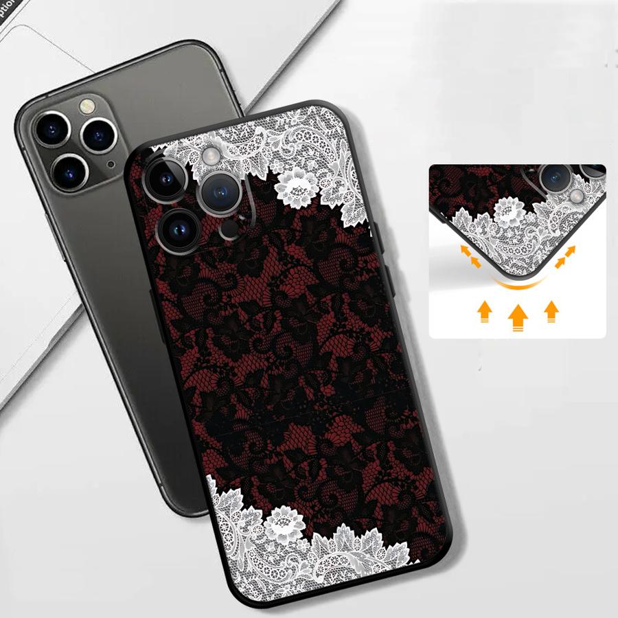 เคสโทรศัพท์ลายลูกไม้สีดำและสีแ - Apple Iphone 16 บทวิจารณ์และราคา